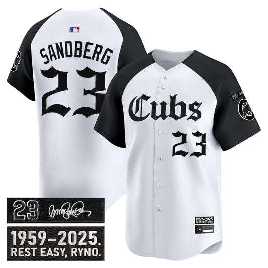 Men's Chicago Cubs 'Ryne Sandberg Tribute' Vapor Premier Limited Jersey - Gothic Edition - All Stitched