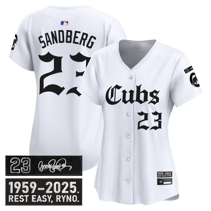 Women's Chicago Cubs 'Ryne Sandberg Tribute' Vapor Premier Limited Jersey - Gothic Edition - All Stitched