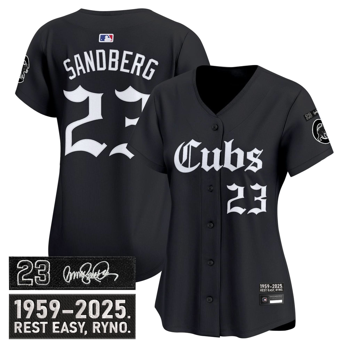 Women's Chicago Cubs 'Ryne Sandberg Tribute' Vapor Premier Limited Jersey - Gothic Edition - All Stitched