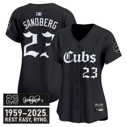 Women's Chicago Cubs 'Ryne Sandberg Tribute' Vapor Premier Limited Jersey - Gothic Edition - All Stitched