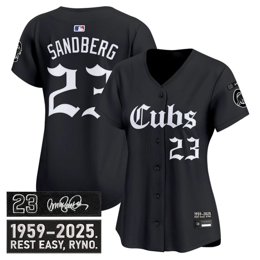 Women's Chicago Cubs 'Ryne Sandberg Tribute' Vapor Premier Limited Jersey - Gothic Edition - All Stitched