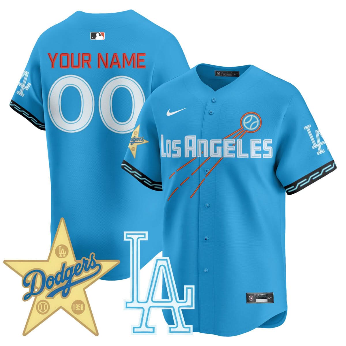 Los Angeles Dodgers City Connect Concept Custom Jersey - All Stitched