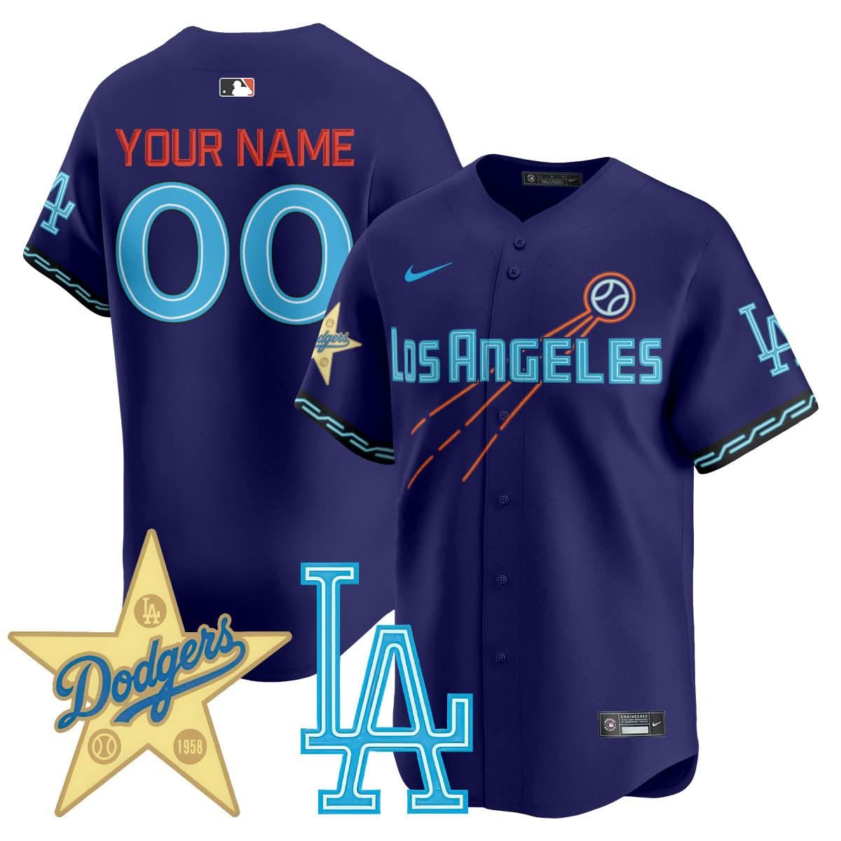 Los Angeles Dodgers City Connect Concept Custom Jersey - All Stitched