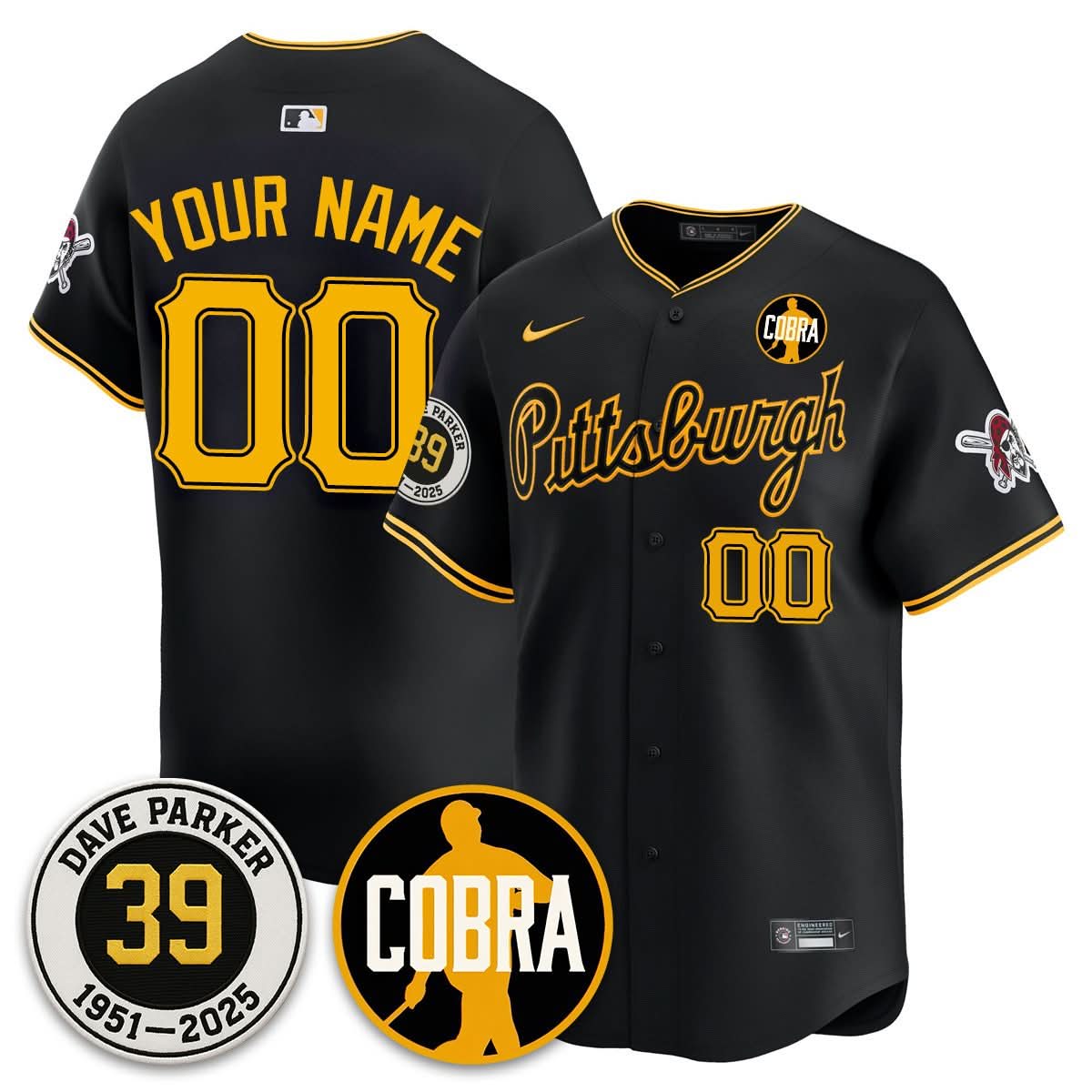 Custom Pittsburgh Pirates Memories Dave Parker Jersey- ���COBRA��� Patch - All Stitched