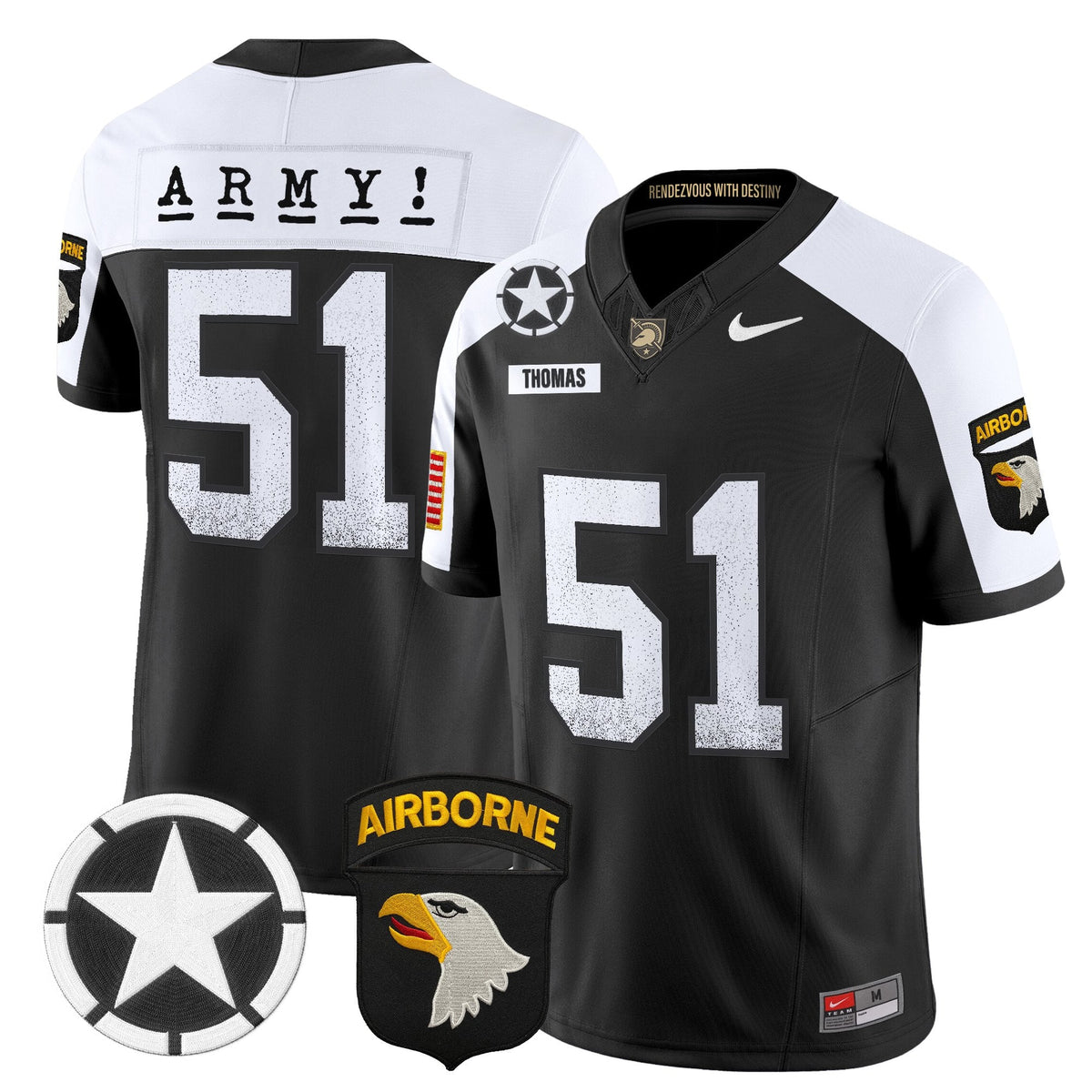 Men's Army Black Knights 2025 Screaming Eagles Vapor Limited Jersey - All Stitched