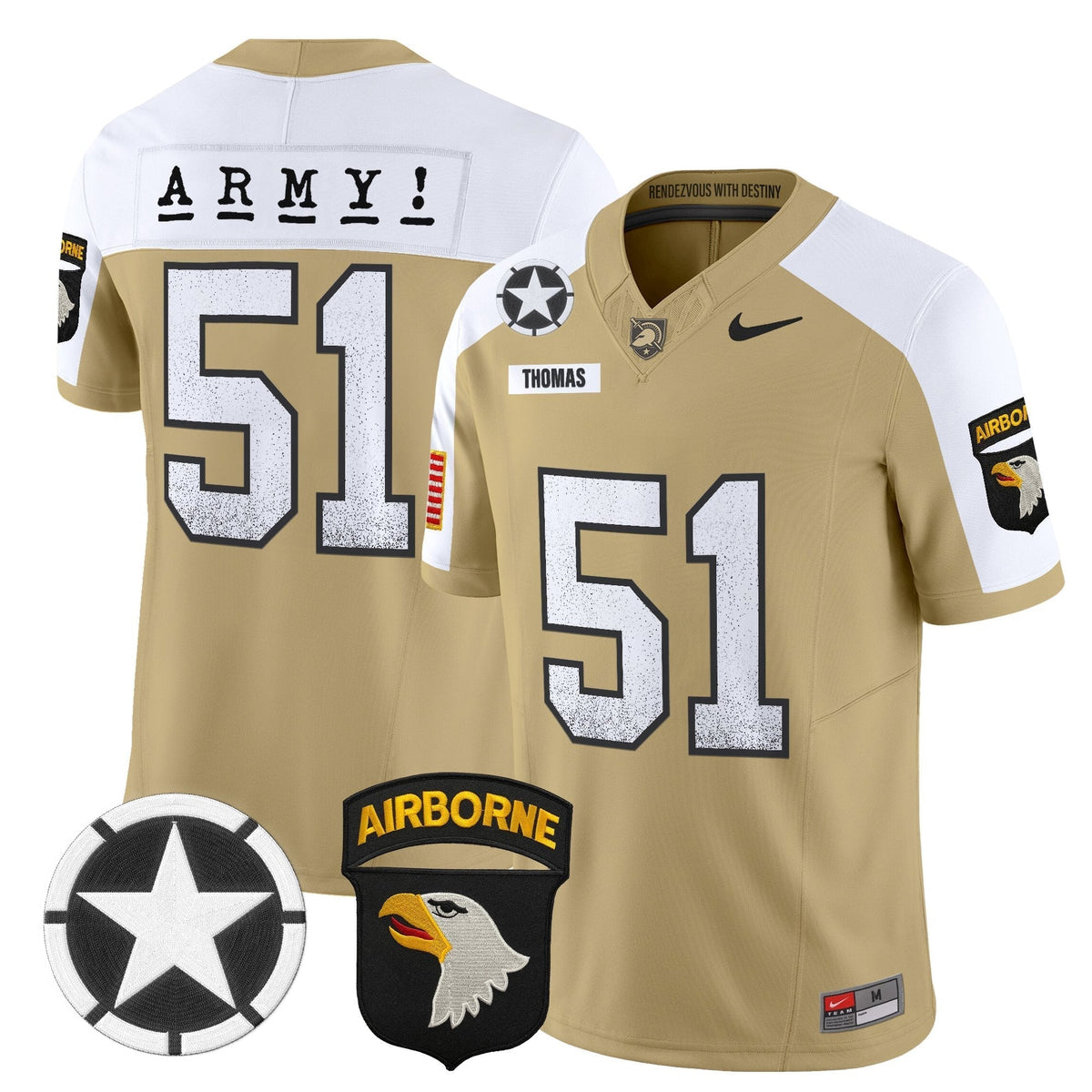 Men's Army Black Knights 2025 Screaming Eagles Vapor Limited Jersey - All Stitched