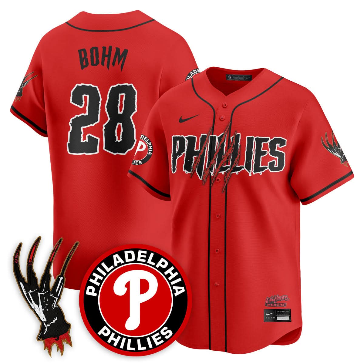 Men's Philadelphia Phillies "A Nightmare on Elm Street" Jersey - Stitched