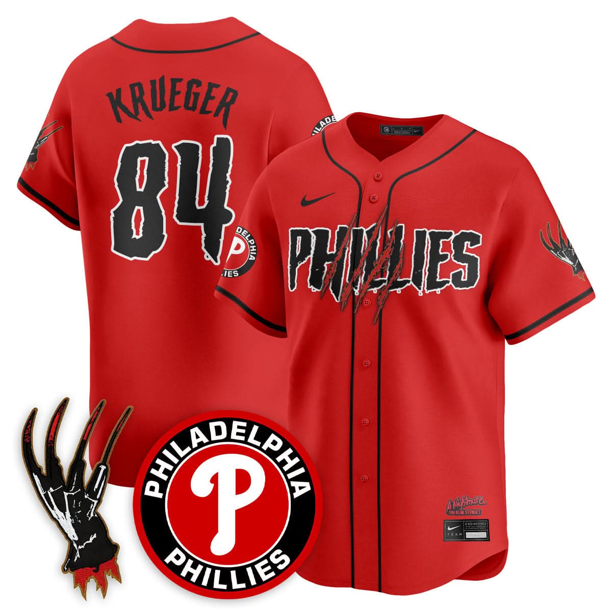 Men's Philadelphia Phillies "A Nightmare on Elm Street" Jersey - Stitched