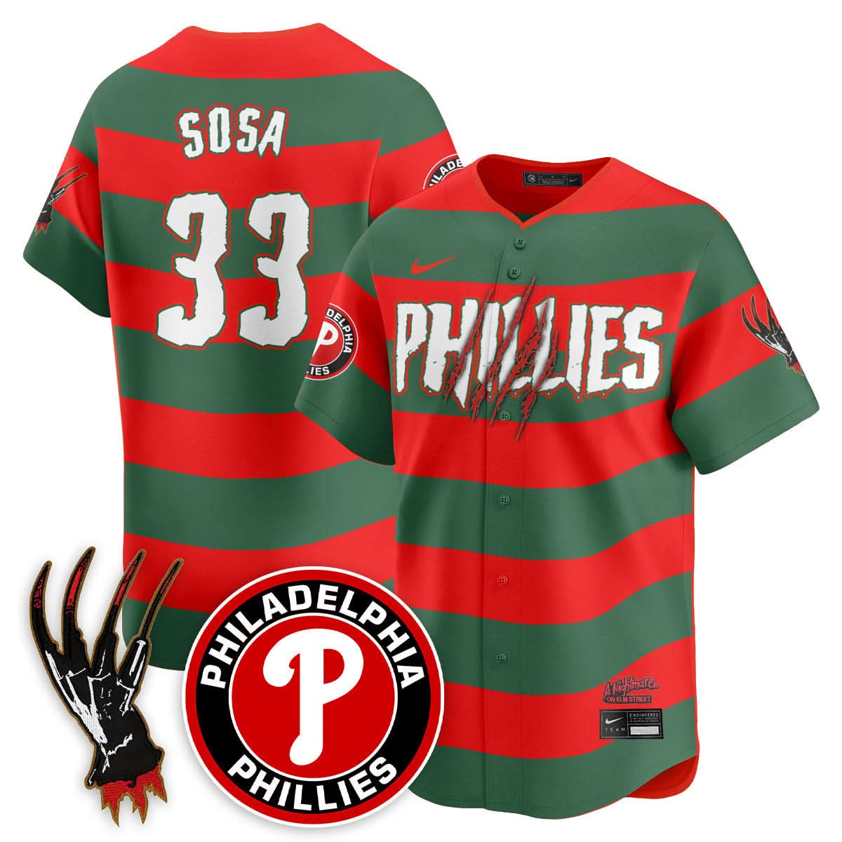 Men's Philadelphia Phillies "A Nightmare on Elm Street" Jersey - Stitched