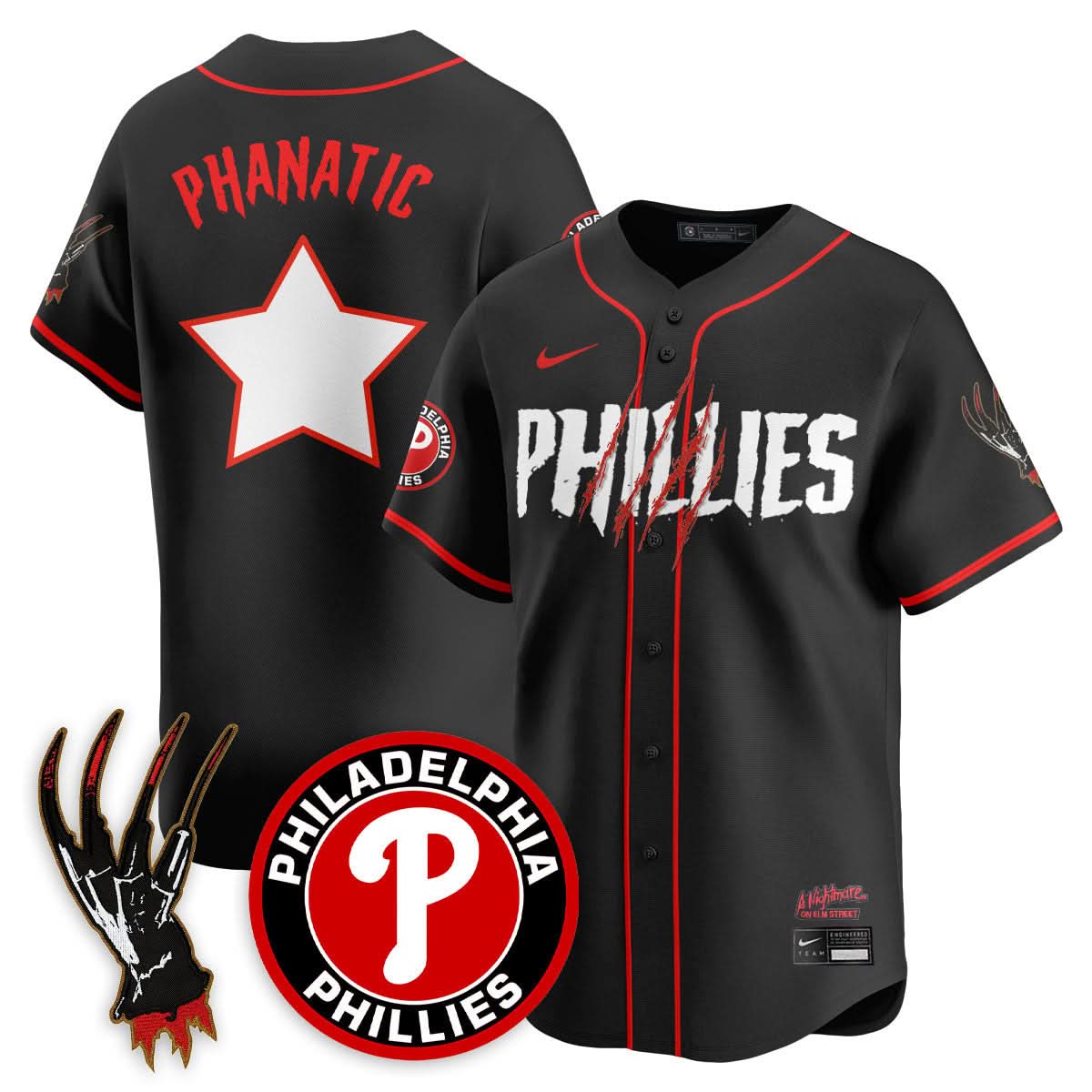 Men's Philadelphia Phillies "A Nightmare on Elm Street" Jersey - Stitched