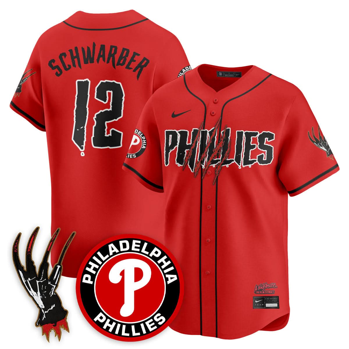 Men's Philadelphia Phillies "A Nightmare on Elm Street" Jersey - Stitched