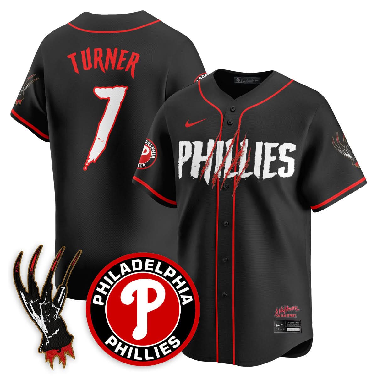 Men's Philadelphia Phillies "A Nightmare on Elm Street" Jersey - Stitched