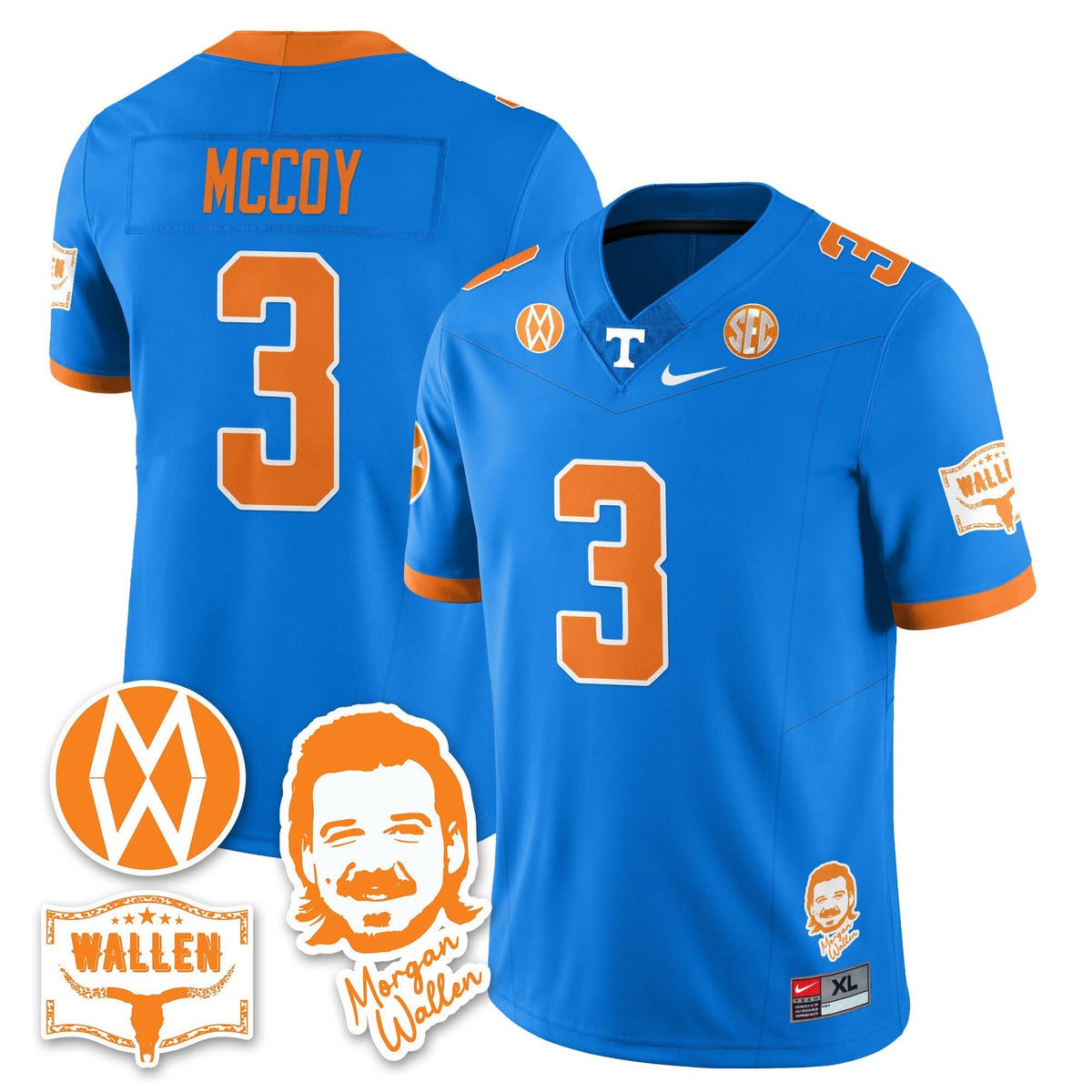 Men's Tennessee Volunteers Morgan Wallen 2025 Jersey - All Stitched