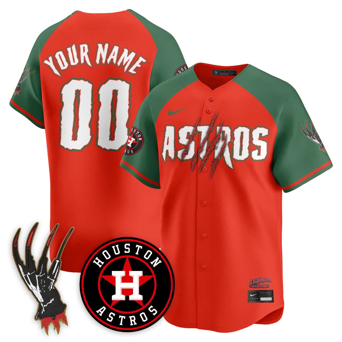 Houston Astros "A Nightmare on Elm Street" Custom Jersey - Stitched