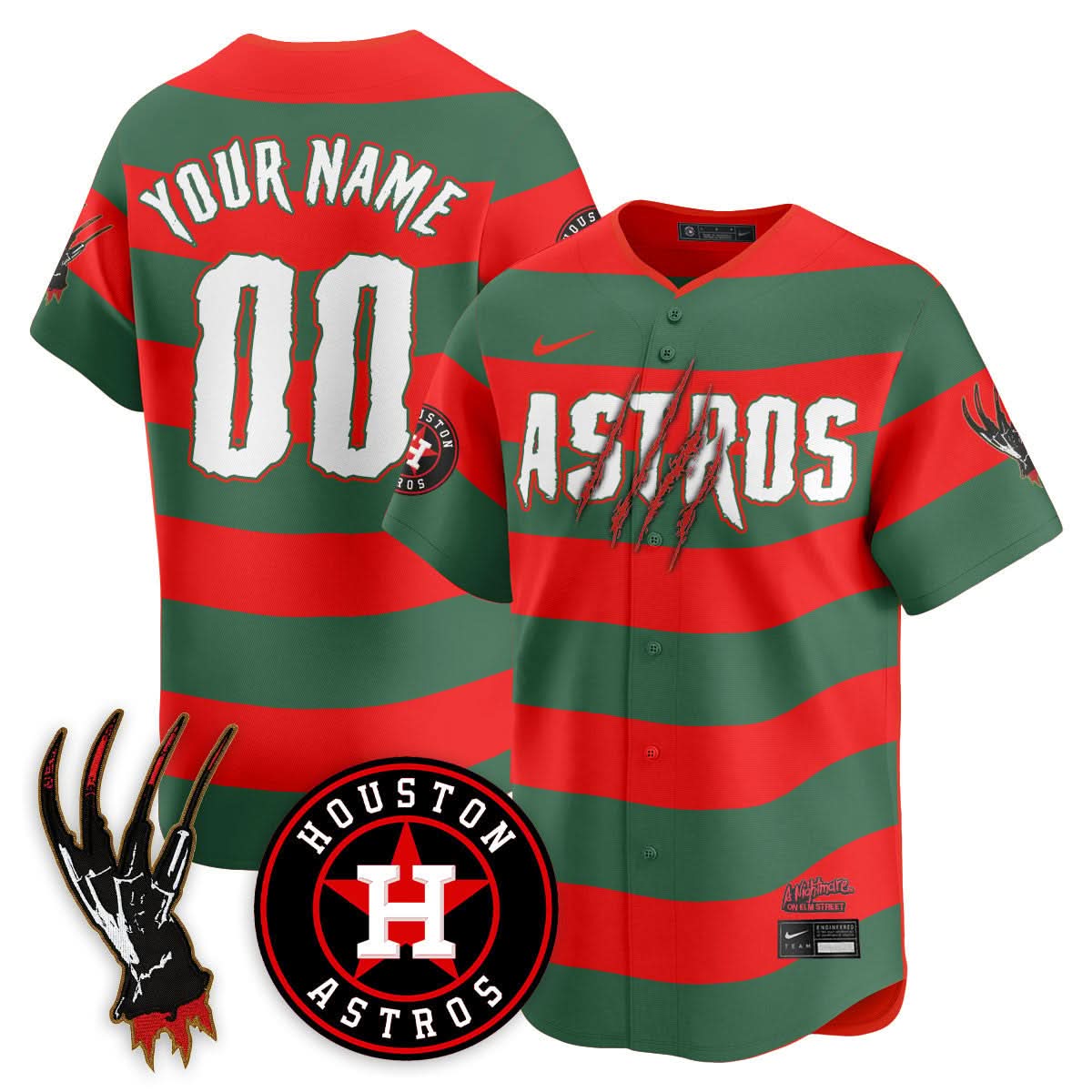Houston Astros "A Nightmare on Elm Street" Custom Jersey - Stitched