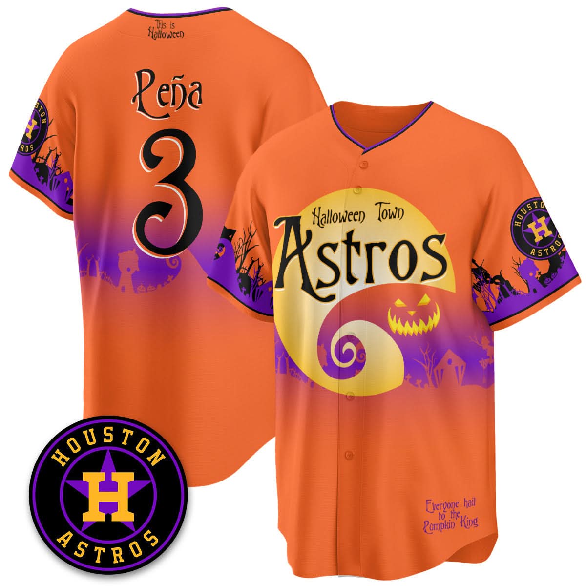 Men's Houston Astros "Halloween Town" Limited Jersey - Stitched