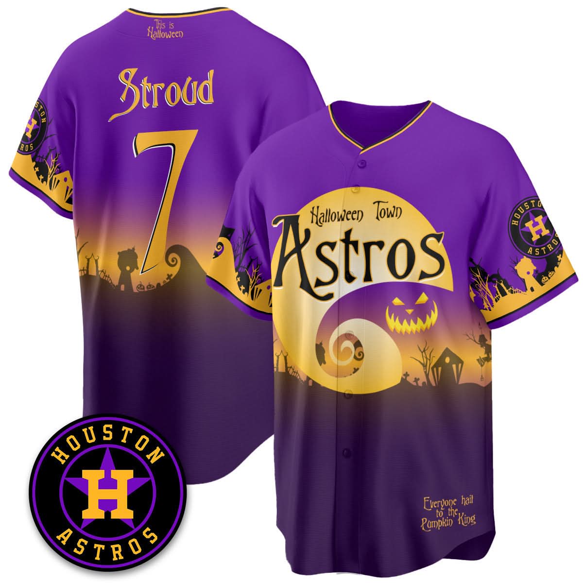 Men's Houston Astros "Halloween Town" Limited Jersey - Stitched