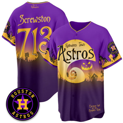 Men's Houston Astros "Halloween Town" Limited Jersey - Stitched