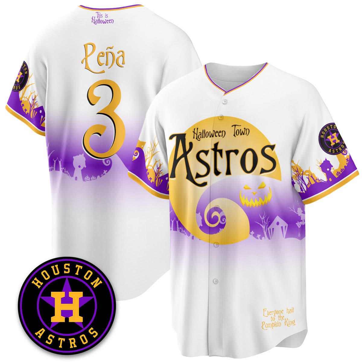 Men's Houston Astros "Halloween Town" Limited Jersey - Stitched