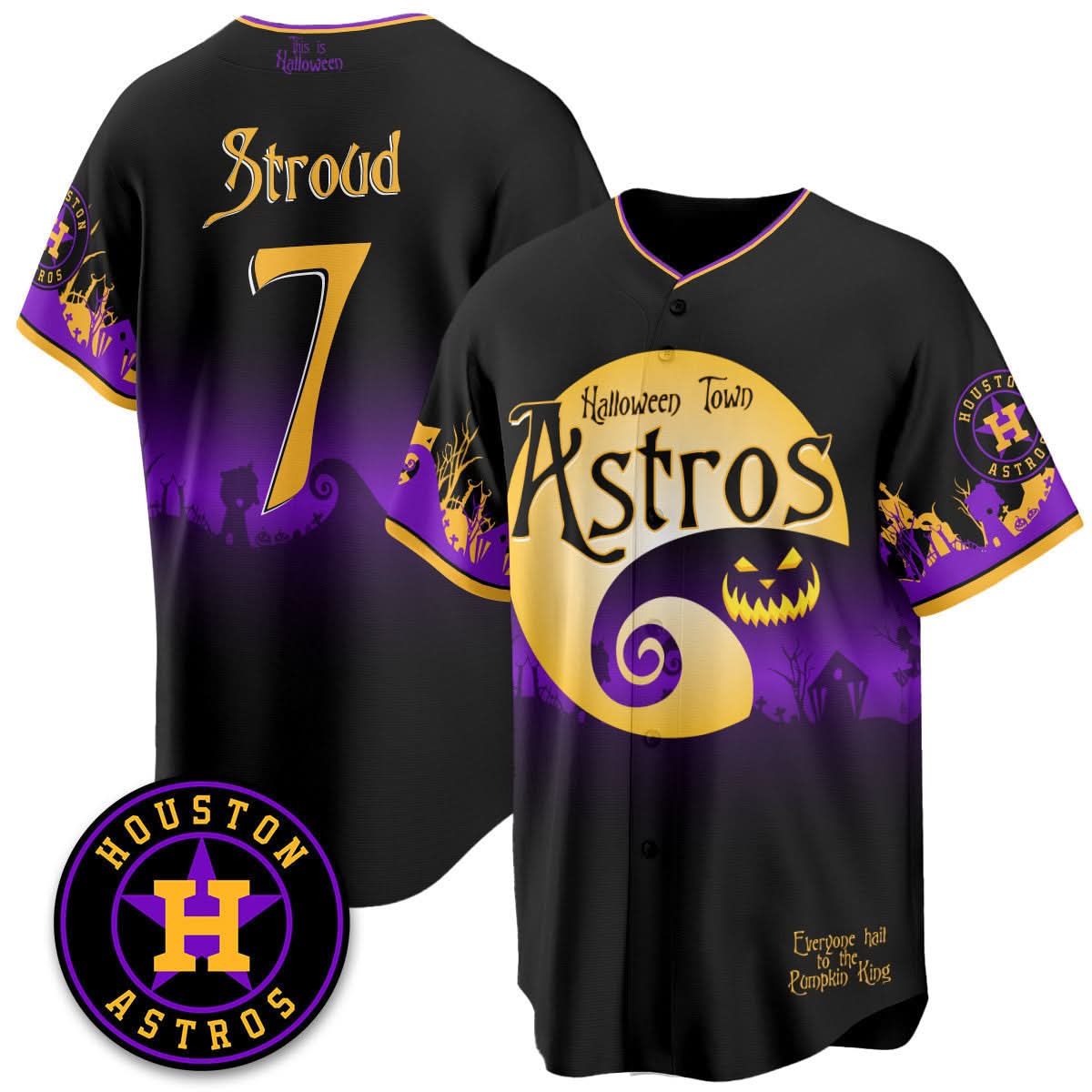 Men's Houston Astros "Halloween Town" Limited Jersey - Stitched