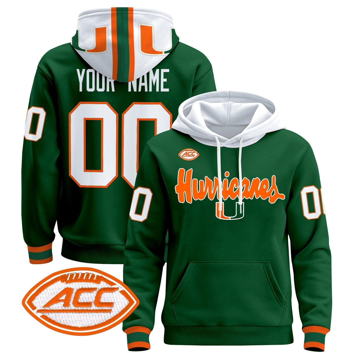 Miami Hurricanes 2025 Premium Custom Pullover Hoodie V2