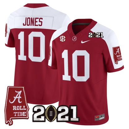 Men's Alabama Crimson Tide '2021 CFP National Championship' Vapor Limited Jersey - Alabama Map - All Stitched