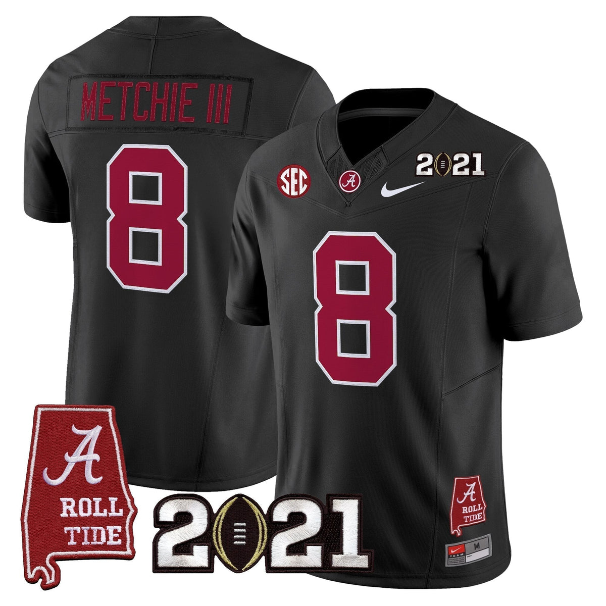 Men's Alabama Crimson Tide '2021 CFP National Championship' Vapor Limited Jersey - Alabama Map - All Stitched