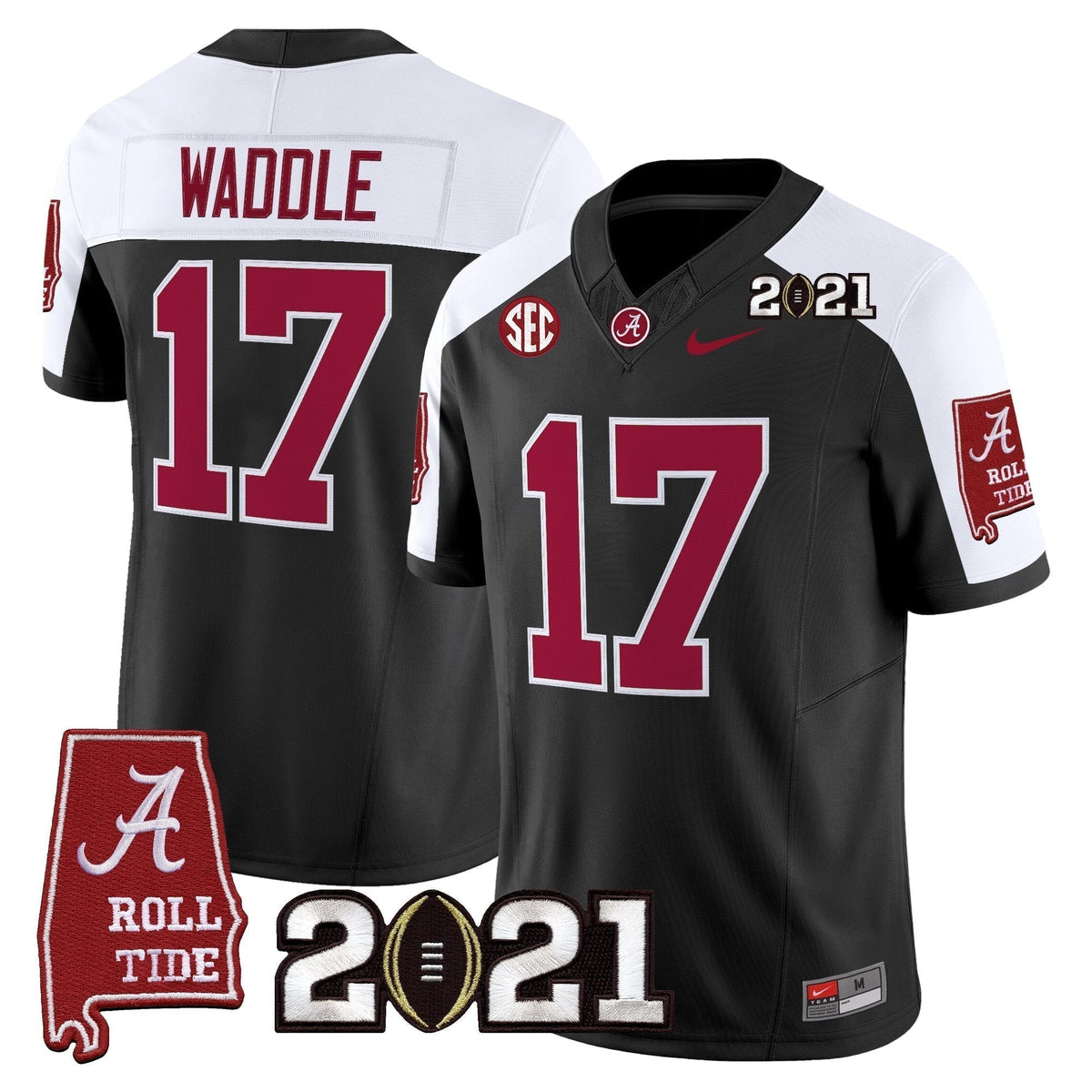 Men's Alabama Crimson Tide '2021 CFP National Championship' Vapor Limited Jersey - Alabama Map - All Stitched