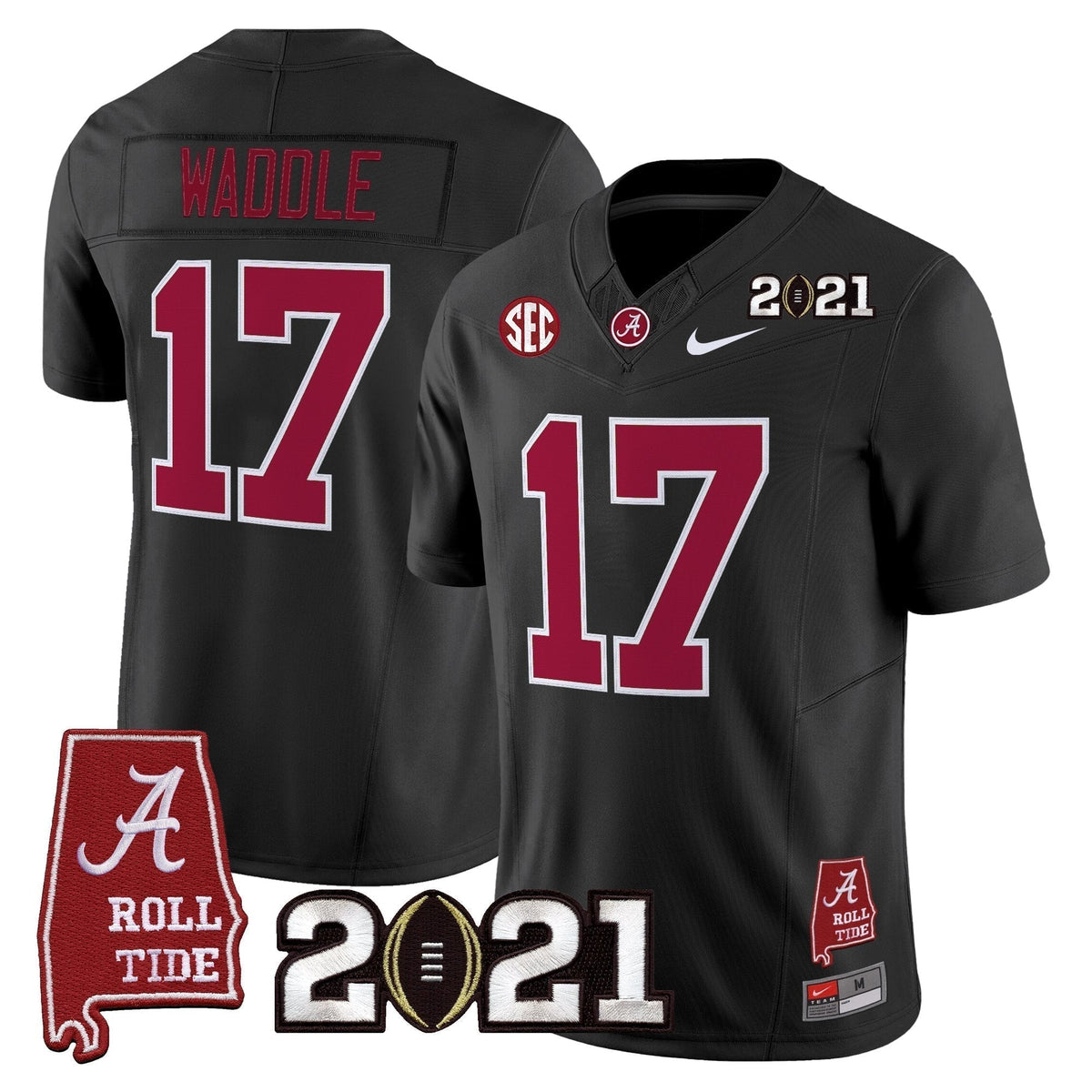 Men's Alabama Crimson Tide '2021 CFP National Championship' Vapor Limited Jersey - Alabama Map - All Stitched
