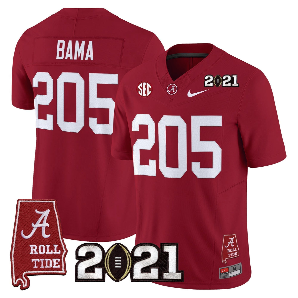 Men's Alabama Crimson Tide '2021 CFP National Championship' Vapor Limited Jersey - Alabama Map - All Stitched