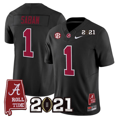 Men's Alabama Crimson Tide '2021 CFP National Championship' Vapor Limited Jersey - Alabama Map - All Stitched