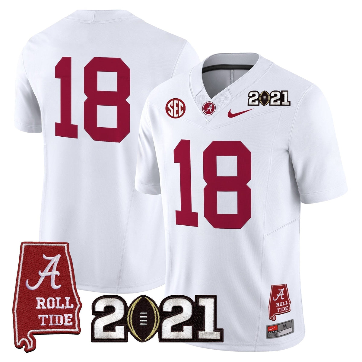 Men's Alabama Crimson Tide '2021 CFP National Championship' Vapor Limited Jersey - Alabama Map - All Stitched