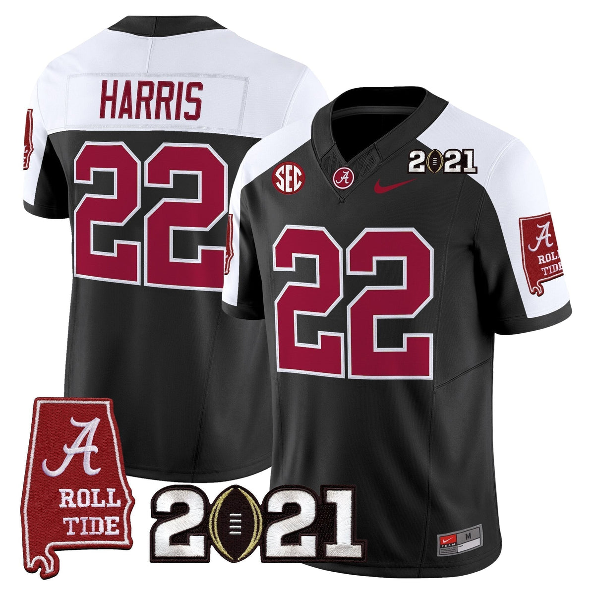 Men's Alabama Crimson Tide '2021 CFP National Championship' Vapor Limited Jersey - Alabama Map - All Stitched