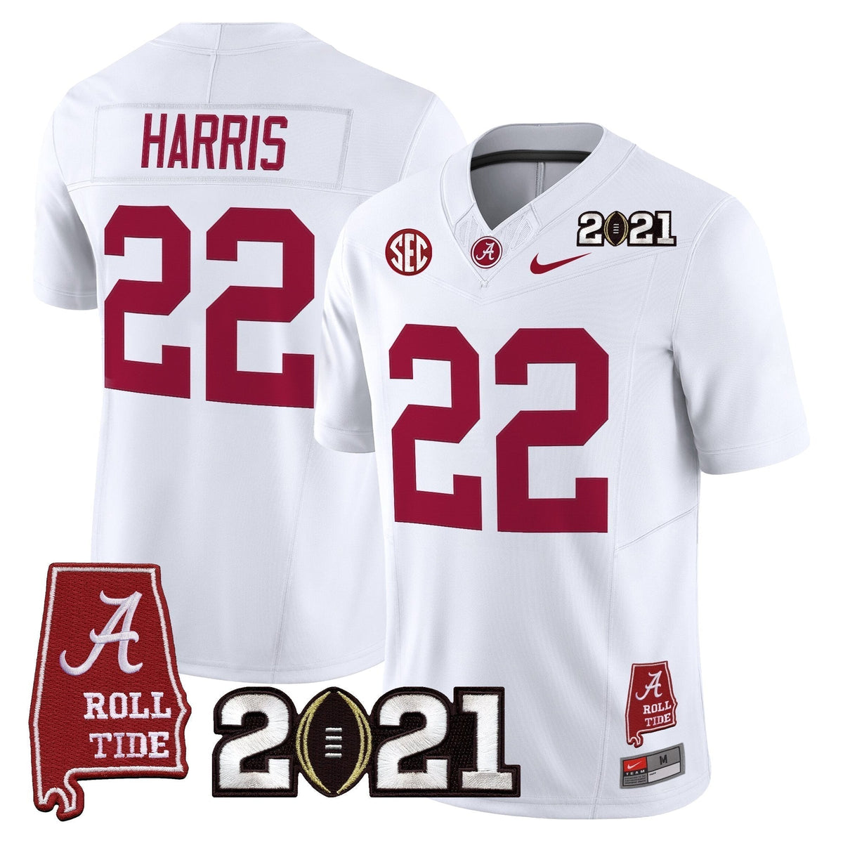 Men's Alabama Crimson Tide '2021 CFP National Championship' Vapor Limited Jersey - Alabama Map - All Stitched