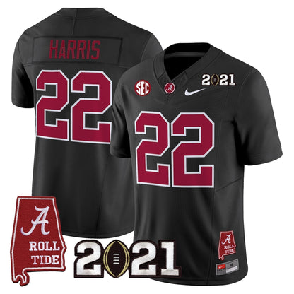 Men's Alabama Crimson Tide '2021 CFP National Championship' Vapor Limited Jersey - Alabama Map - All Stitched
