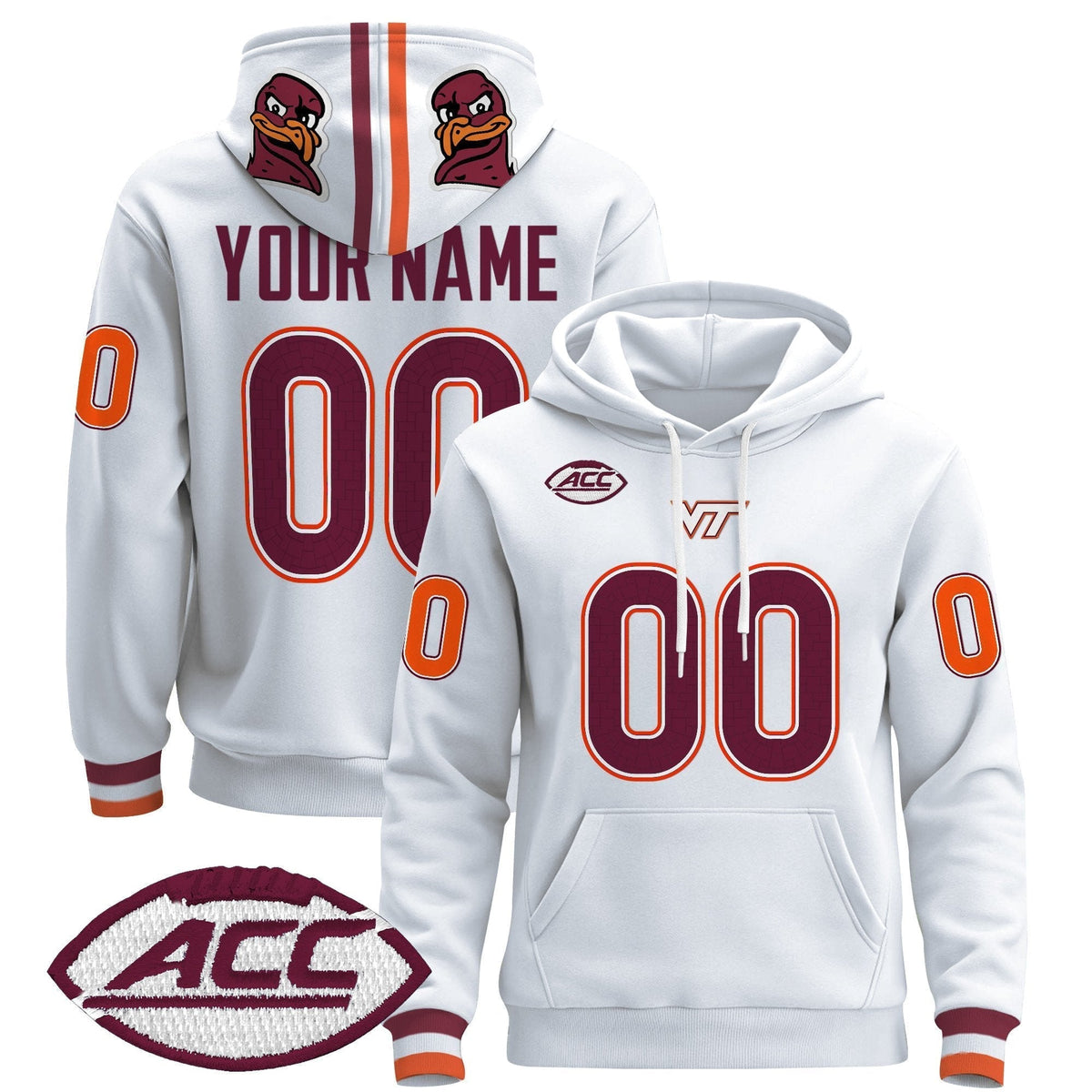 Virginia Tech Hokies 2025 Premium Custom Pullover Hoodie