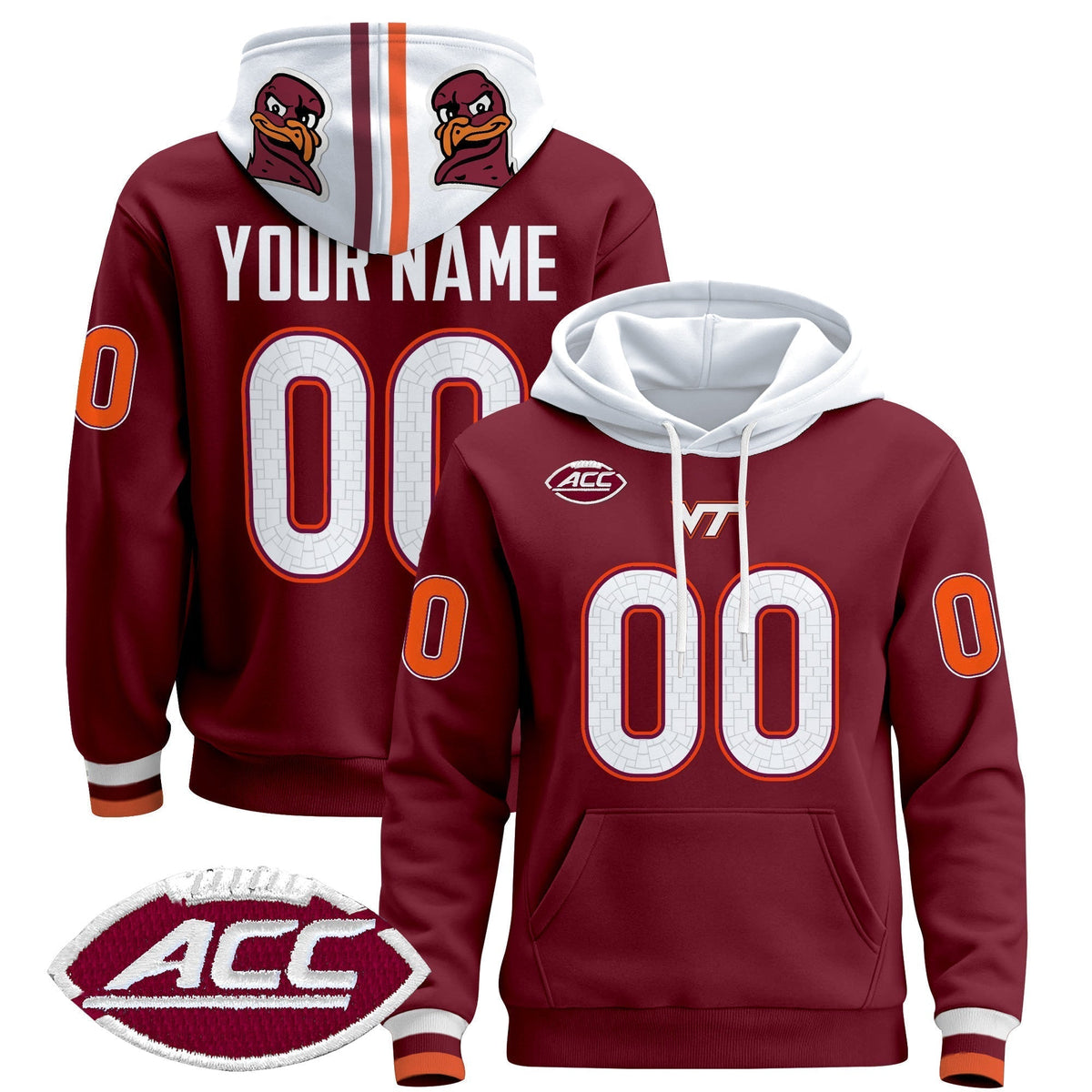 Virginia Tech Hokies 2025 Premium Custom Pullover Hoodie