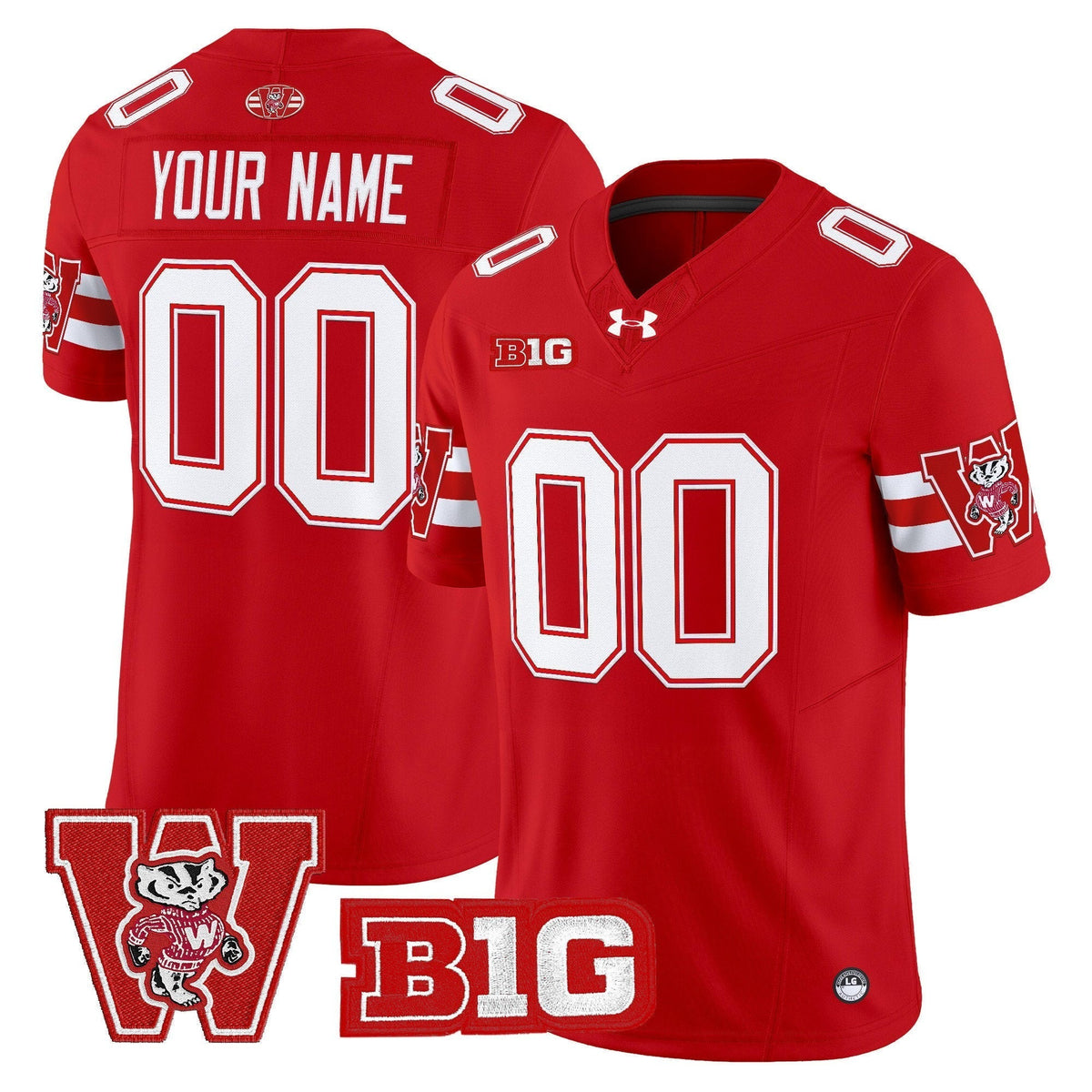 Wisconsin Badgers Throwback Vapor Limited Custom Jersey - All Stitched