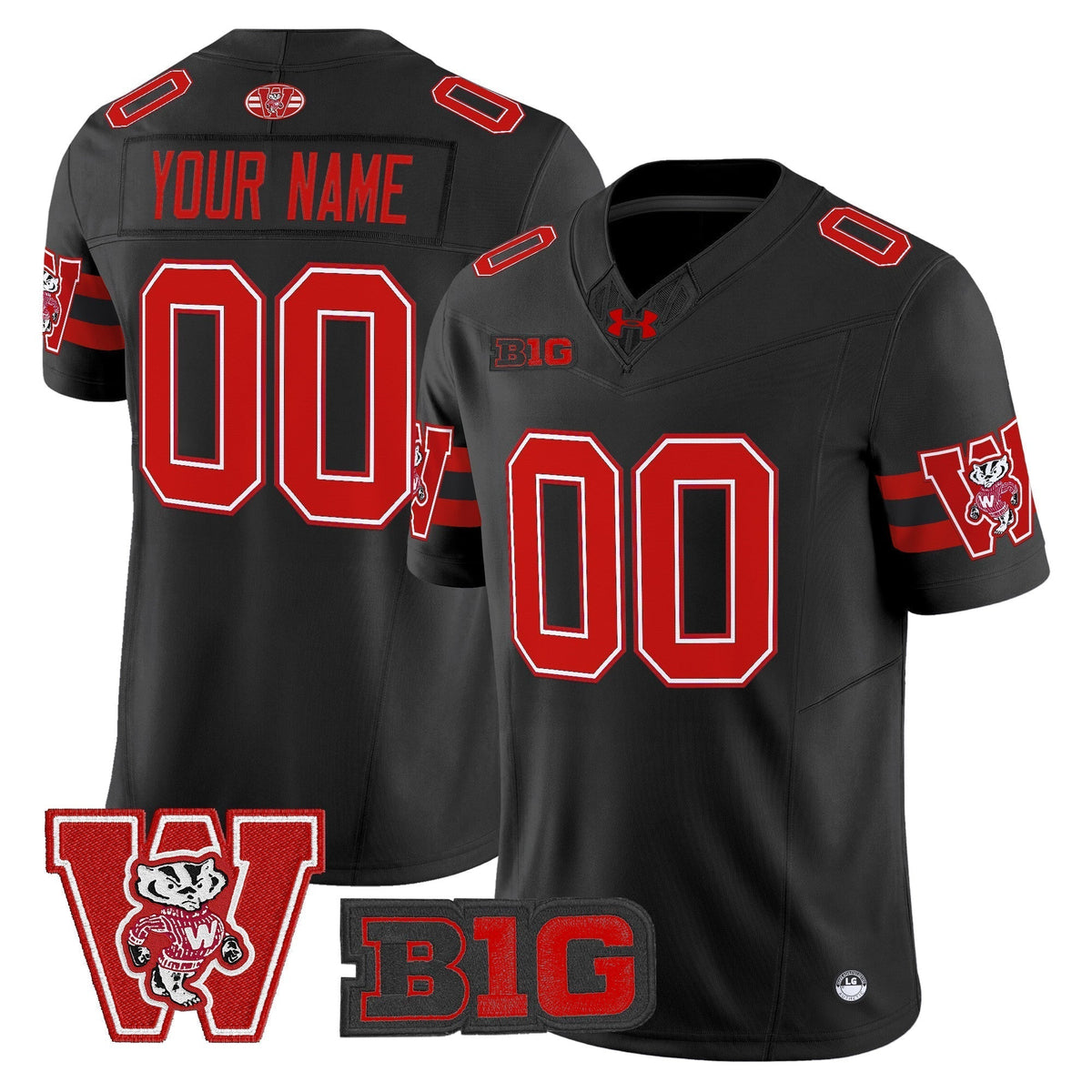 Wisconsin Badgers Throwback Vapor Limited Custom Jersey - All Stitched