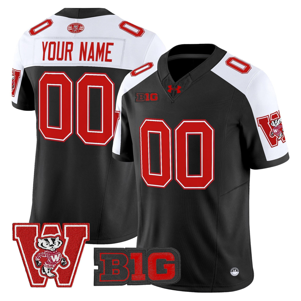 Wisconsin Badgers Throwback Vapor Limited Custom Jersey - All Stitched