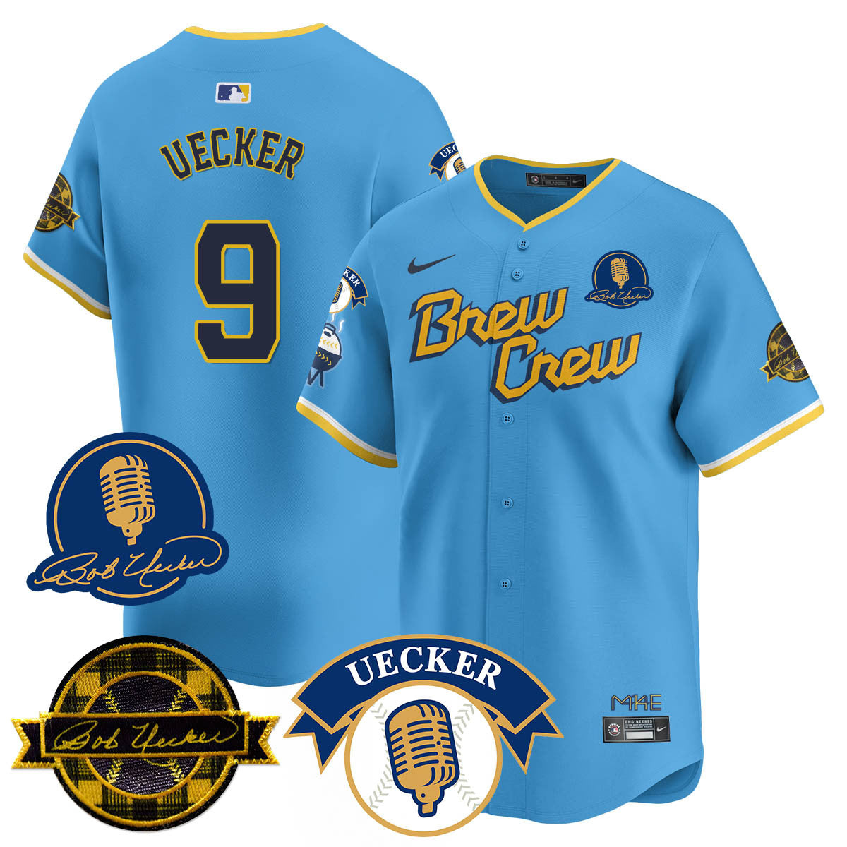 Men's Milwaukee Brewers 2025 Limited Jersey - Bob Uecker Patch - All Stitched