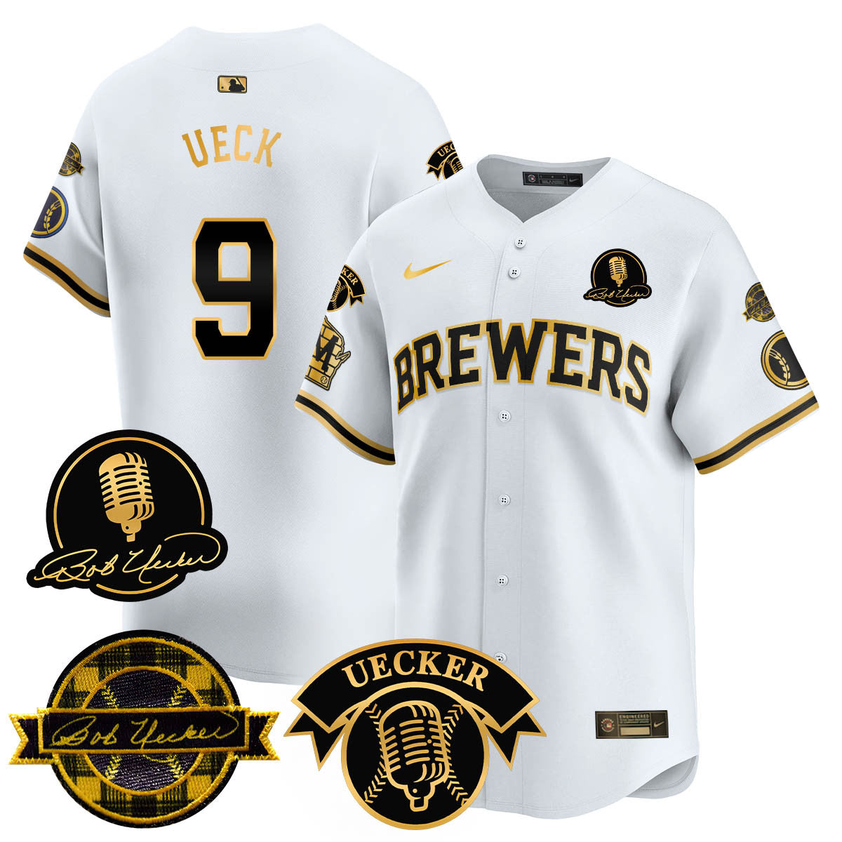 Men's Milwaukee Brewers 2025 Limited Jersey - Bob Uecker Patch - All Stitched