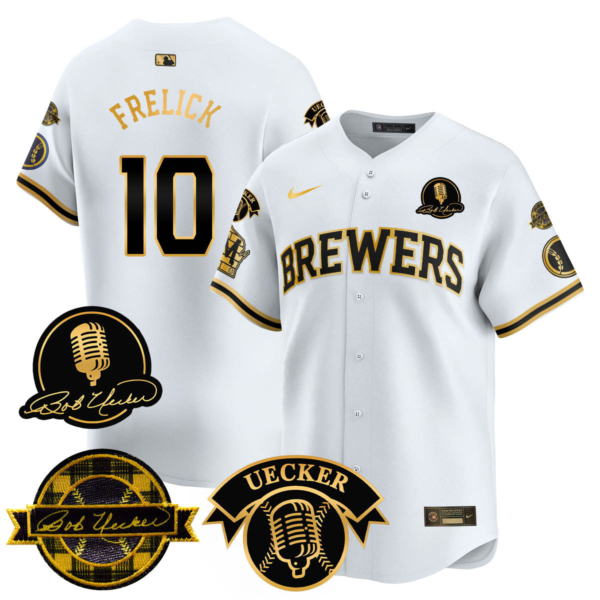 Men's Milwaukee Brewers 2025 Limited Jersey - Bob Uecker Patch - All Stitched