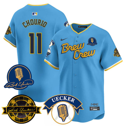 Men's Milwaukee Brewers 2025 Limited Jersey - Bob Uecker Patch - All Stitched