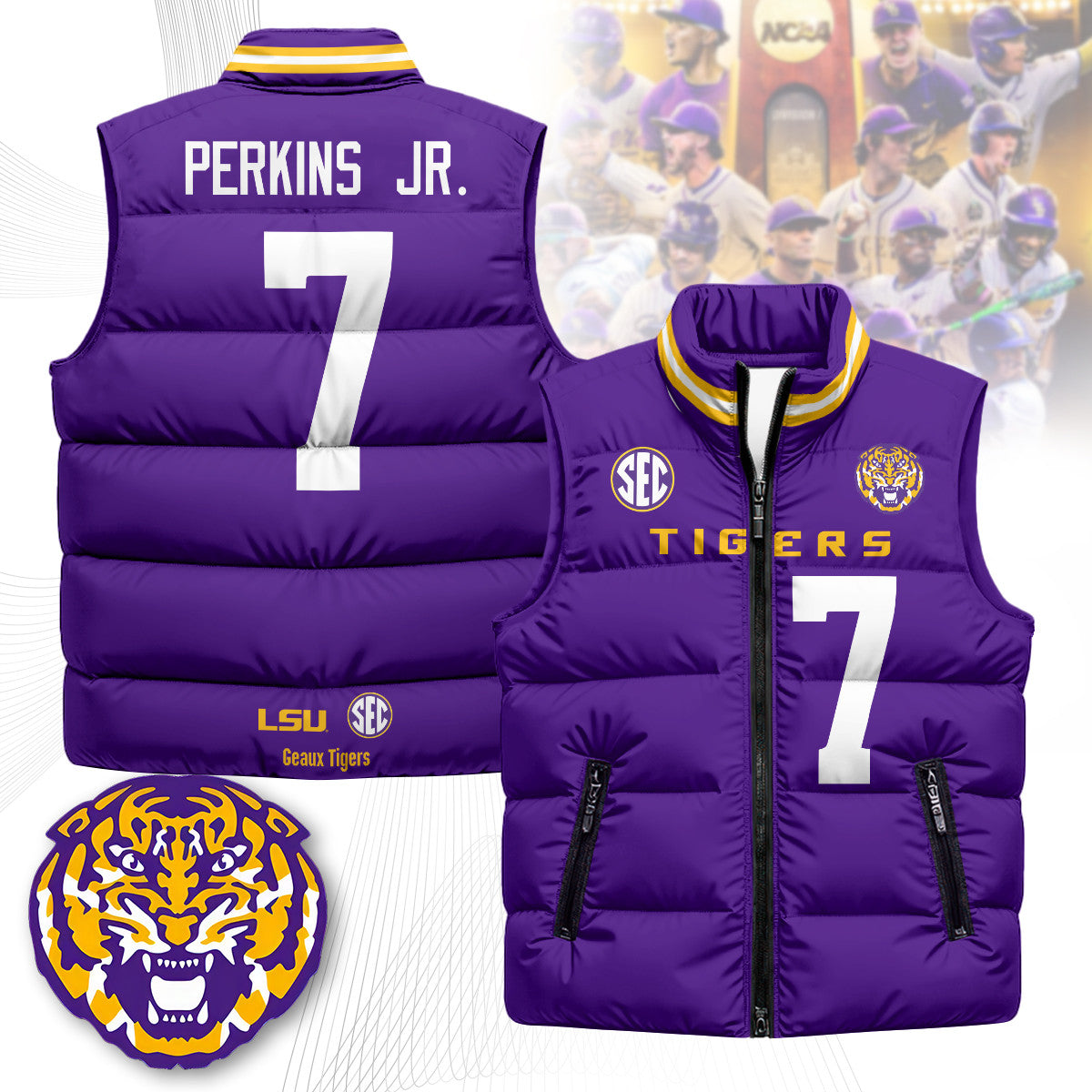 LSU Tigers Unisex Puffer Vest