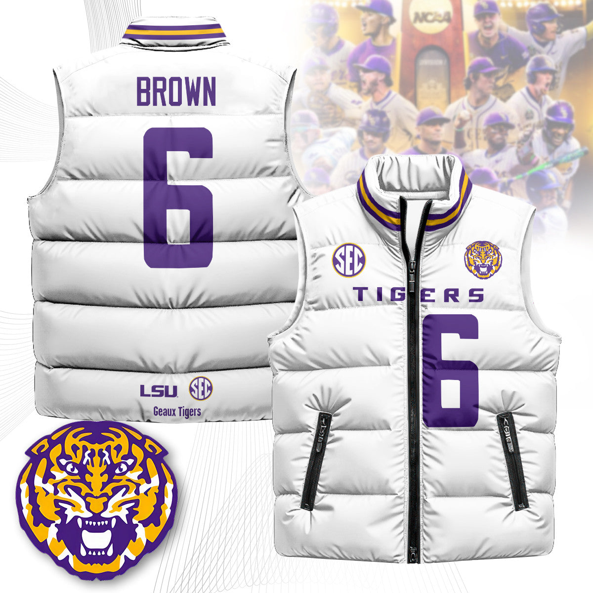 LSU Tigers Unisex Puffer Vest