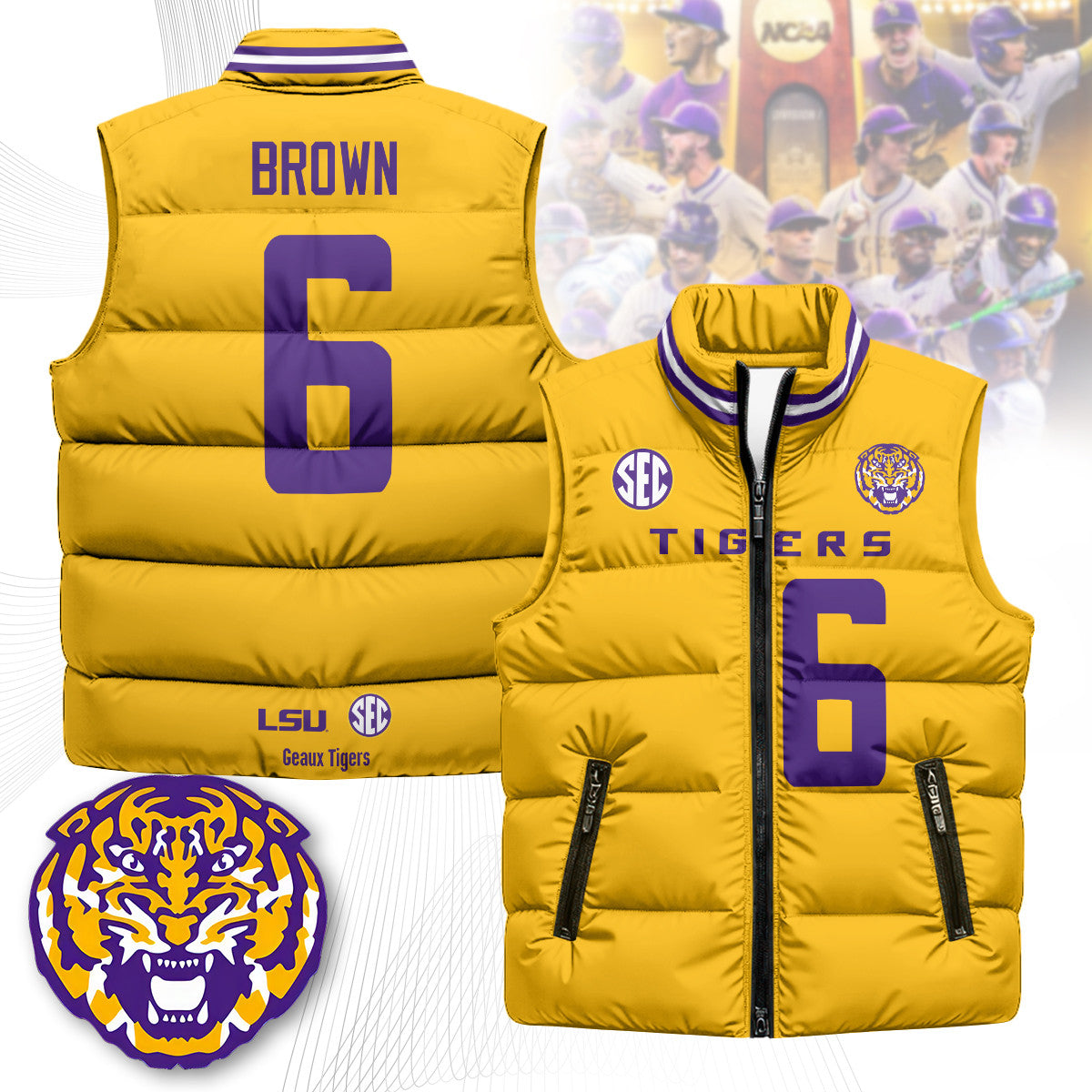 LSU Tigers Unisex Puffer Vest