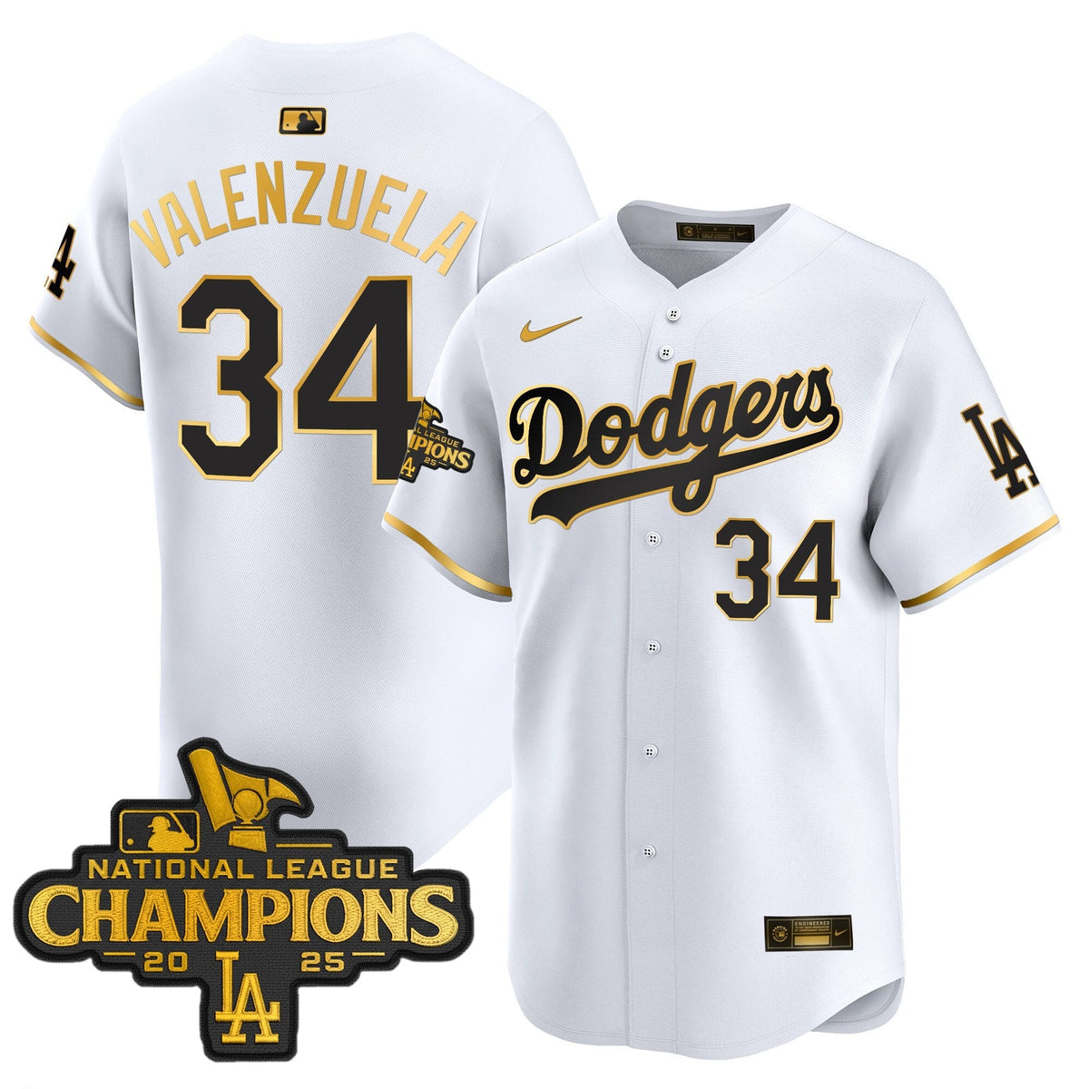 Men's Dodgers 2025 National League Champions Vapor Premier Limited Jersey - All Stitched