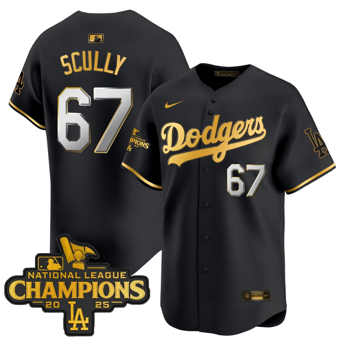 Men's Dodgers 2025 National League Champions Vapor Premier Limited Jersey - All Stitched