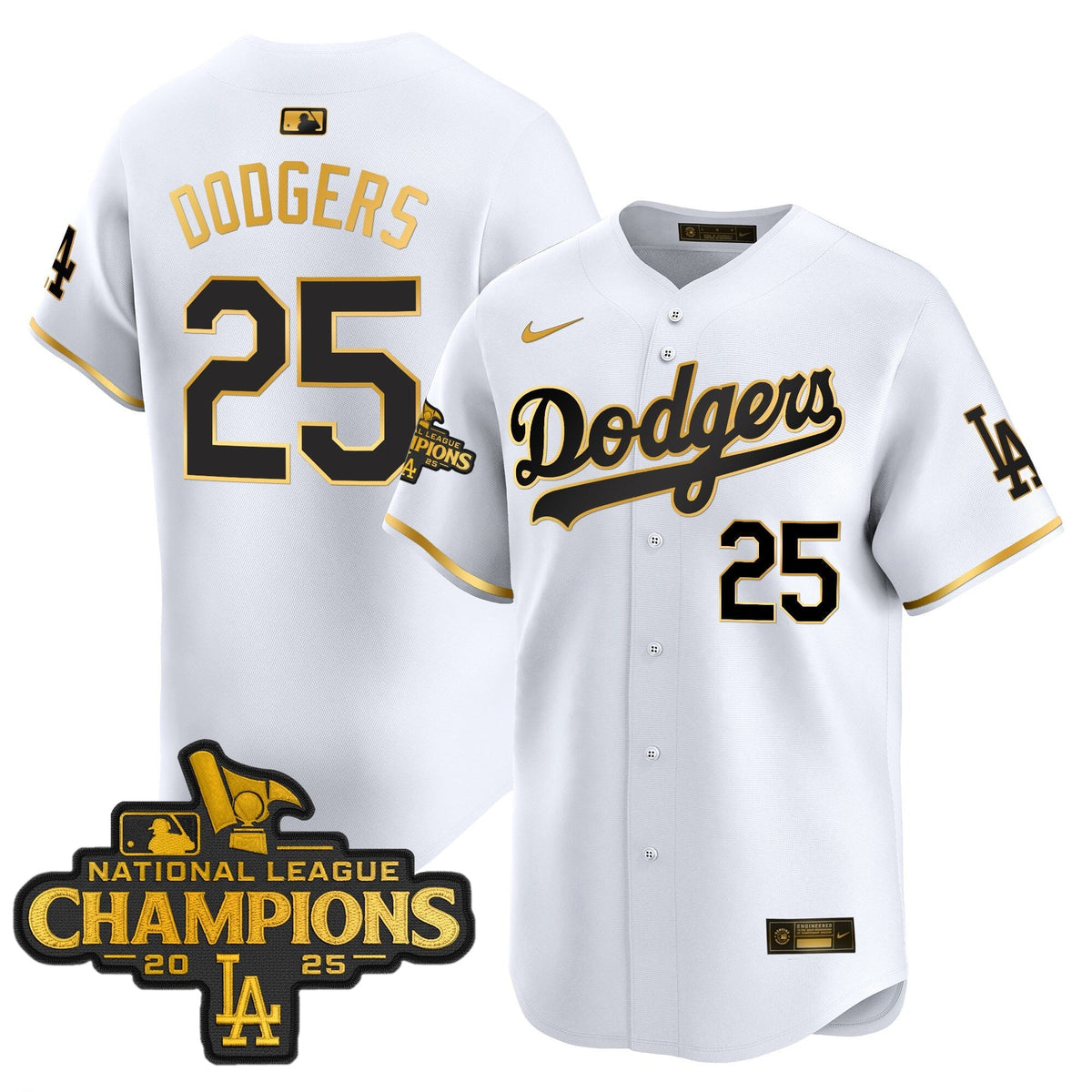 Men's Dodgers 2025 National League Champions Vapor Premier Limited Jersey - All Stitched